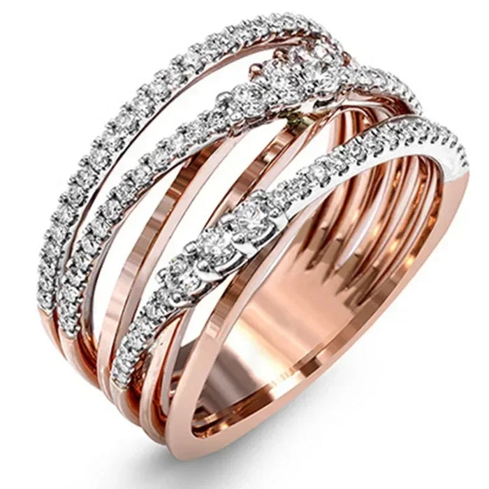 Fashion New Temperament Women's Rings Simple Winding Crystal Fashion Ring for Women  Party Jewelry