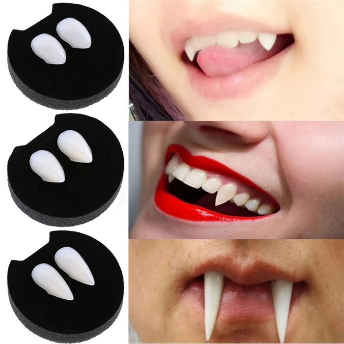 Adult Kids Halloween Party Costume Horrific Dress Vampire False Teeth Fangs Dentures Cosplay Photo Props Favors DIY Decorations