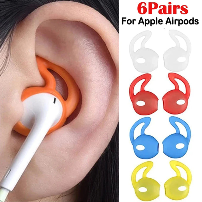 1/3/6Pairs Soft Silicone In-Ear Eartips Case Cover For Apple Airpods Protector Ear Pads Earphone Cup Earpads Anti-slip Earhook