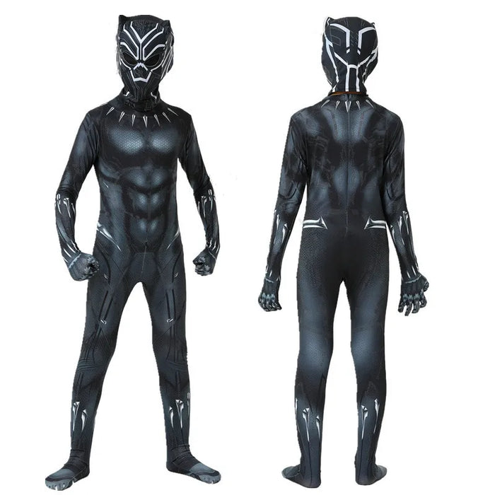 Black Panther - Superhero Kids/Adults Jumpsuits Adults/Children Panther Cosplay Halloween Costume Bodysuits Dress Up New