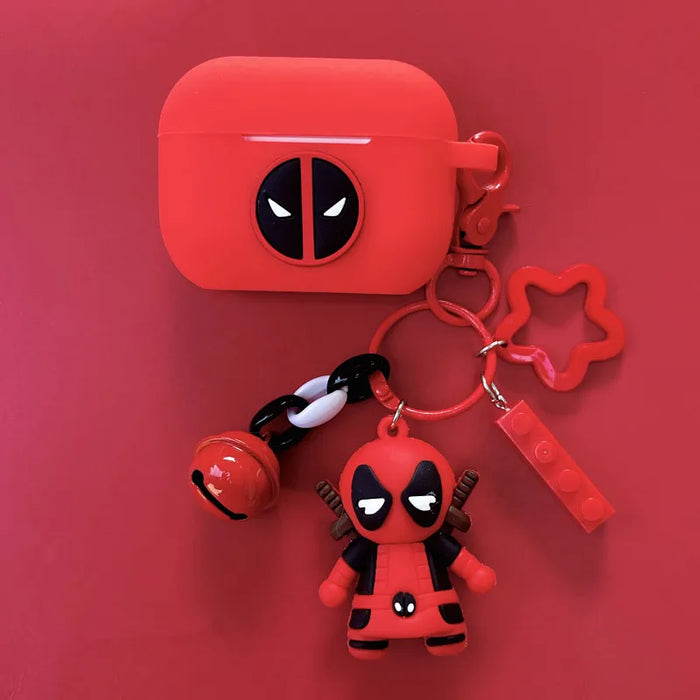 Cartoon Marvel Deadpool Earphone Case Cover For Airpods 4/Pro 2/3/1 2 Silicone Wireless Earbuds Protective Shell With Keychain