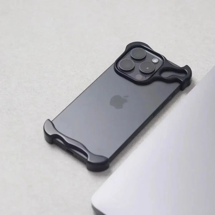 Irregular Metal Bumper Phone Case IPhone 13 14 15 16 Pro Max Plus with Lens Film Protection Bare Aluminum Alloy Shockproof Cover