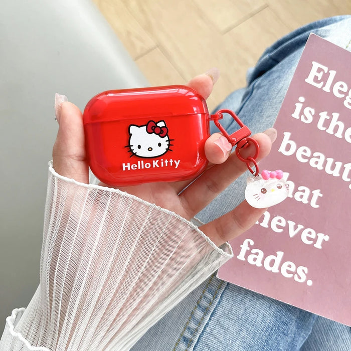 Cute Cartoon Sanrio Hello Kitty  Earphone Case For AirPods 4 1 2 3 Pro 2021 Wireless Bluetooth Headset Soft TPU Protective Cover