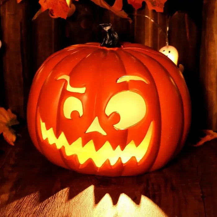 Pumpkin Lantern Plastic Halloween LED Pumpkin Lamp Flashing Ghost Festival Park Indoor Garden Decorat