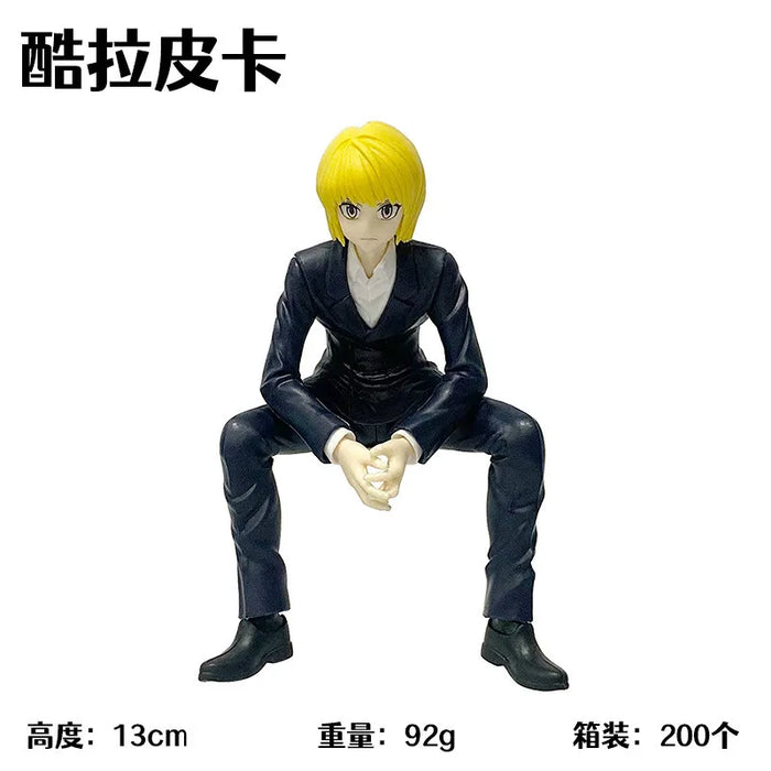 13.5CM Anime HUNTER×HUNTER Hisoka Noodle Press Killua Zoldyck GON·FREECSS Sitting Model Toy Gift Collection Action Figure PVC