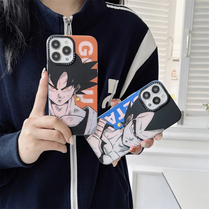 Luxury Cute Japan Anime Z Gokus Laser Phone Case For iPhone 15 14 13 12 11 Pro Max Cartoon Couple Anti-drop Bumper Back Cover