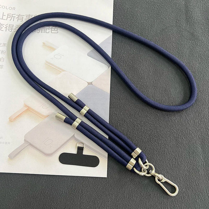 New Lanyard Silver Double Buckle Adjustable Wrist Hand Crossbody Strap Cord Hang Mobile Cell Phone Shoulder Chain Key Rope