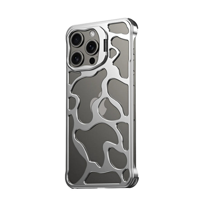 Aluminum Heat Dissipation Phone Case For iPhone 13 14 15 Pro Max Metal Invisible Bracket Shockproof Cover For IPHON 14 15 Promax