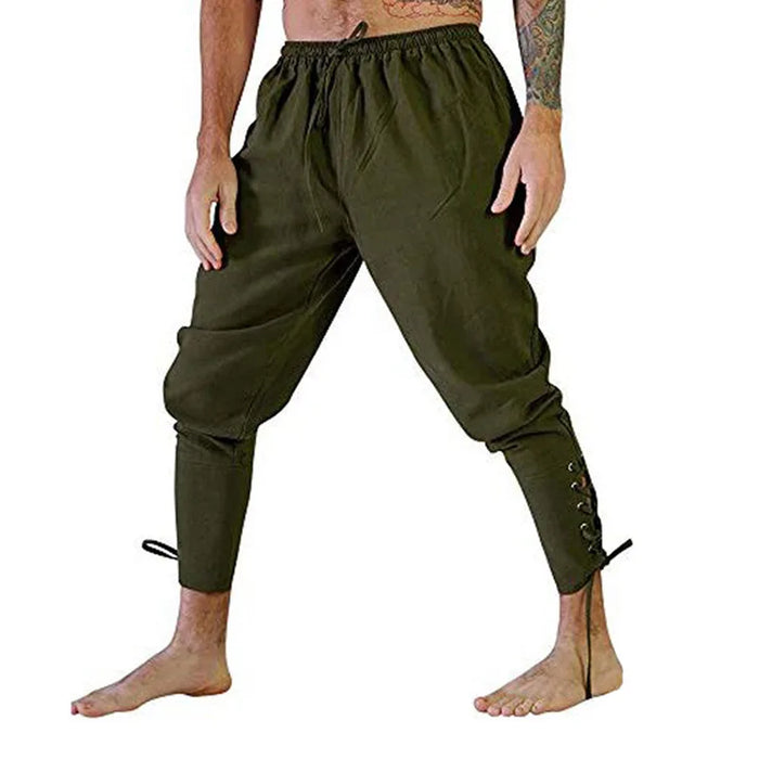 Medieval Pants Viking Pirate Costume For Men Women Pirate Trousers Lace Up Renaissance Pants  Brown Black Plus Size Halloween