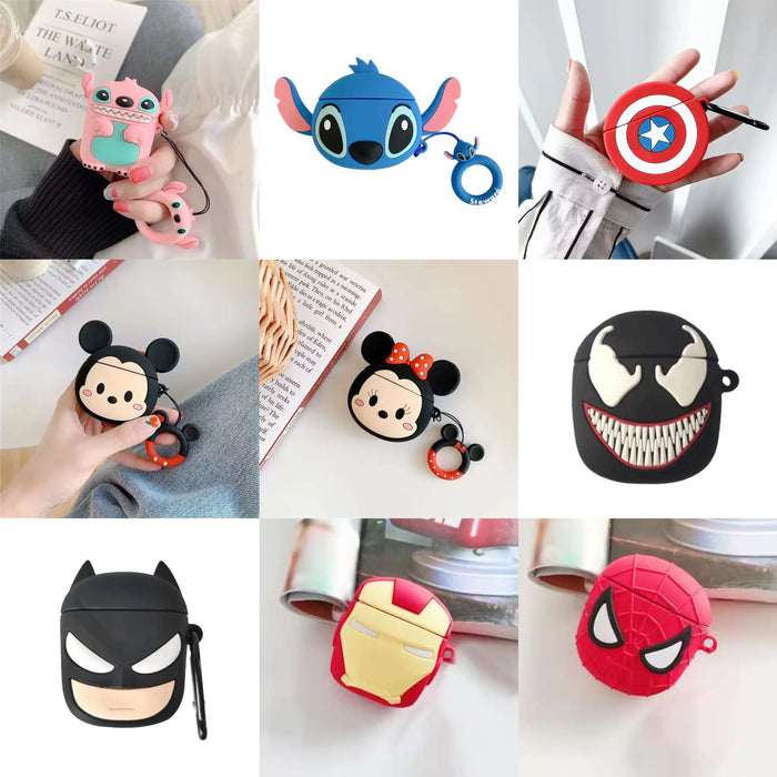 3D Cartoon Silicone Case for Airpods 1 2 3 Pro Wireless Earphone Protective Cover for Airpods Pro2 with Hook