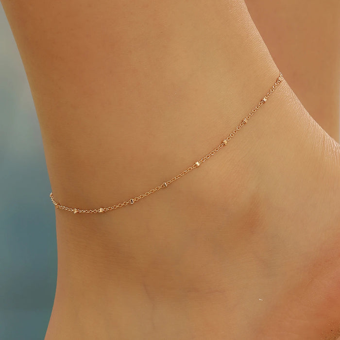 Chandler Round Bead Ankle Chain Simple Jewelry Birthday Party Gifts for Women Girls