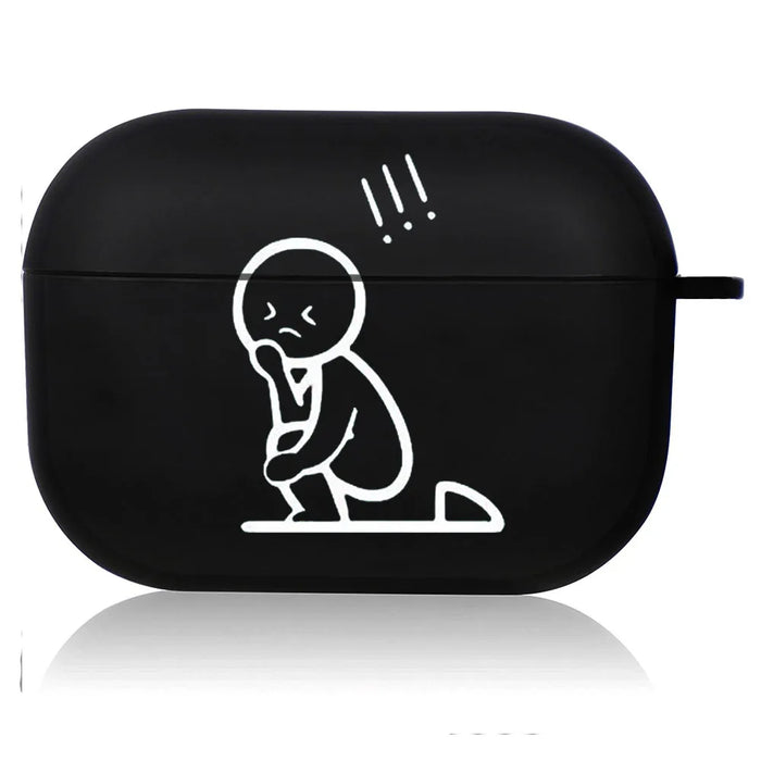 Creative Line Cute Black Airpod Cases Air Pro 3 for Airpods Pro 2 3rd Pods Gen Airpord Cover Cute Cartoon Simple Line Art Case