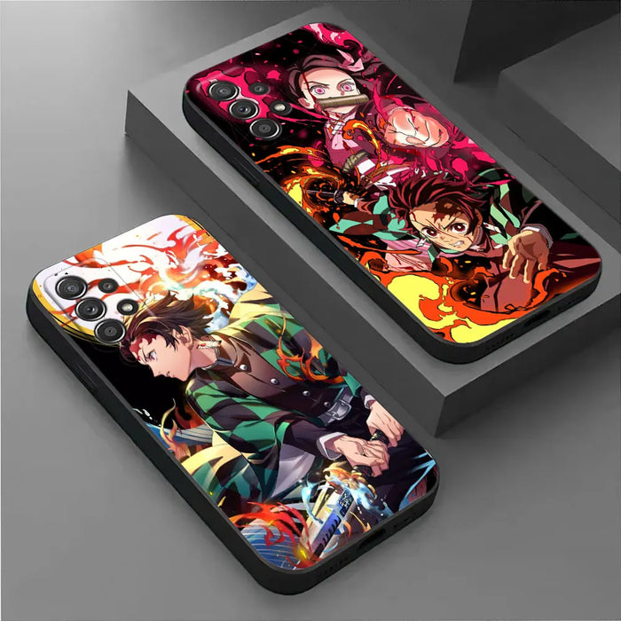 Demon-Slayer Tanjiro Anime For Samsung A55 Case A54 A52 A53 5G A51 A34 A35 A33 A32 A50 A72 A71 A7 A9 Soft Cover Kimetsu No Yaiba