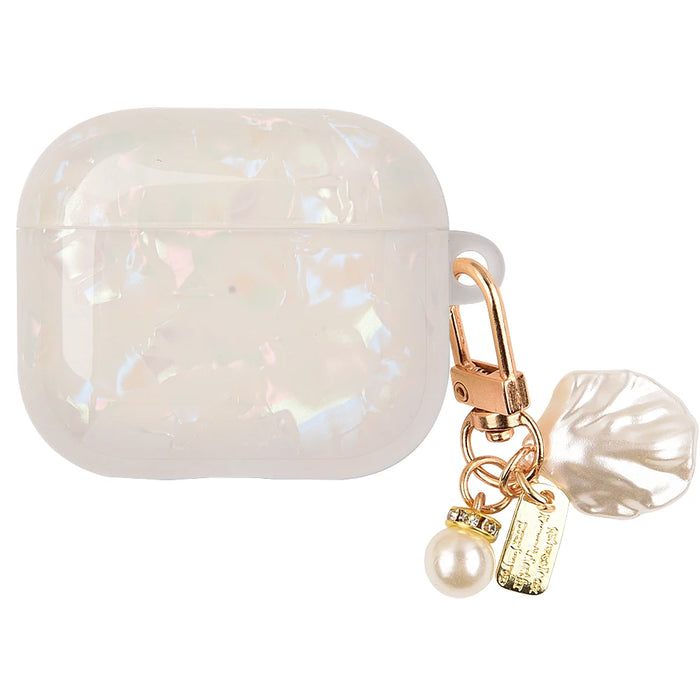 Girl Pearl Shell Keychain Case for AirPods Pro 2 3 1 Case for AirPods Pro2 Pro 2nd Generation Airpod Pro Case Silicone