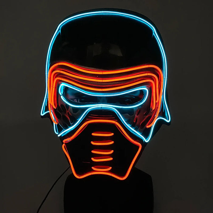 Halloween Light Up Face Mask, LED Glowing Neon Movie Characters Mask, Bar Cosplay, Carnival Party, EL Luminous Accessories