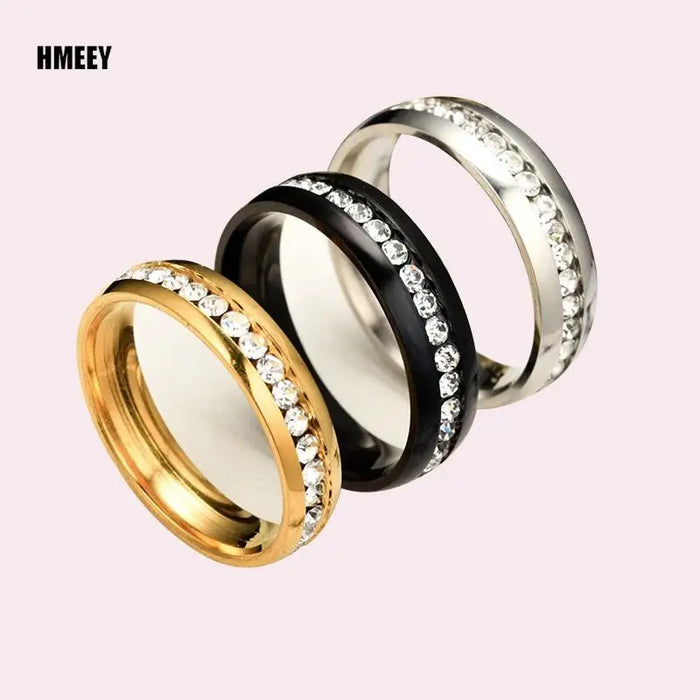 HMEEY New Minimalist Thin Rings for Women Wedding Brilliant Cubic Zircon High Quality Versatile Female Finger Ring Jewelry