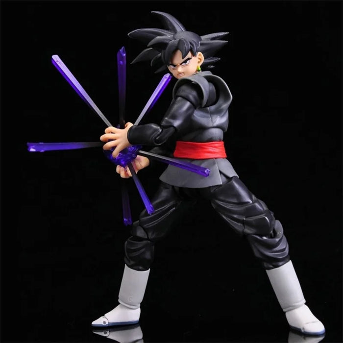 14cm Anime Dragon Ball Black Goku Zamasu Action Figure  Super Saiyan Movie Version Dbz Model With Multiple Accessories Toys