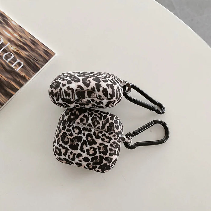 Leopard Print Earphone Case For Airpods Pro 2 USB C Silicone Protective Cover For Apple Airpods 3 3rd Generation Shell With Hook