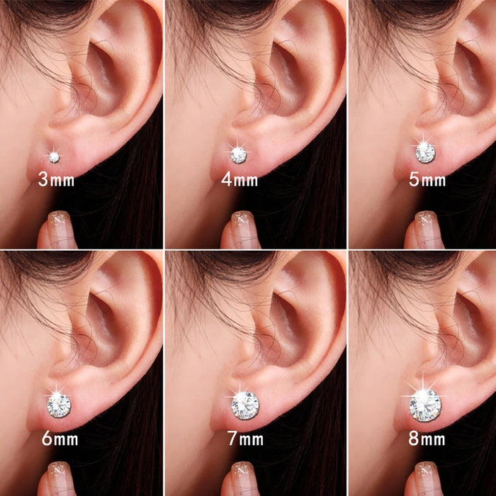 CZ Zircon Ear Piercing Surgical Steel Ear Jewelry for Men Boys Women Girls