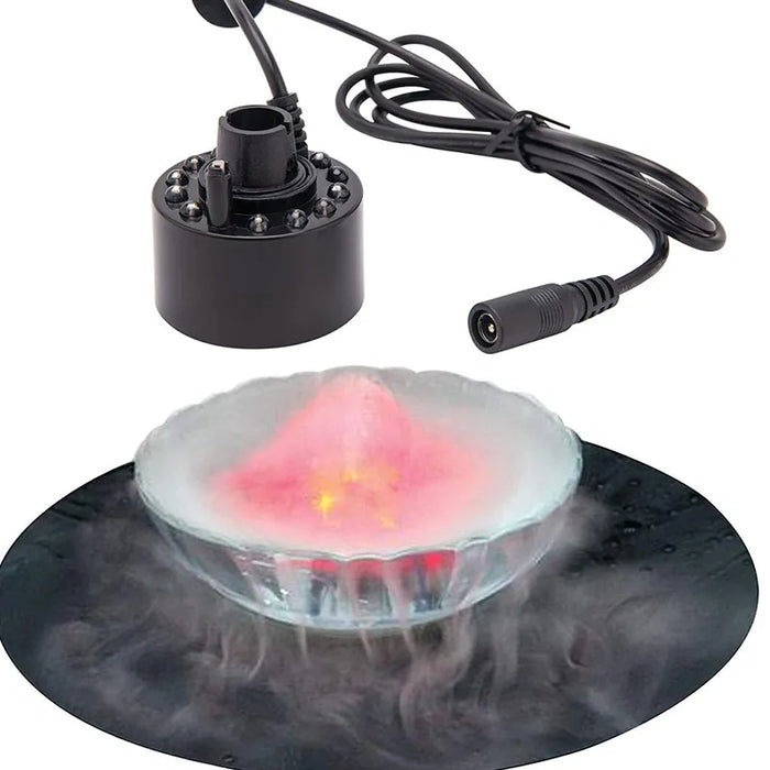 2024 Halloween Party Decorations LED Mist Maker Fogger With 12 RGB LED Lights For Water Fountain Pond Halloween Pumkin Decor