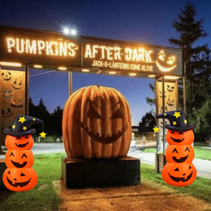 Halloween Standing Inflatable Pumpkin Windproof Stacked Pumpkins Festival Theme Party House Outdoor Courtyard Tumbler Toy Props