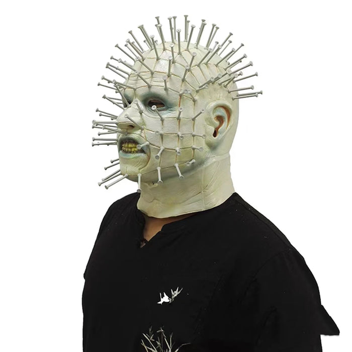 movie Hellraiser Pinhead face Mask Halloween Funny Rubber Scary Masks Toy Props Costume Accessories for Adults and Children