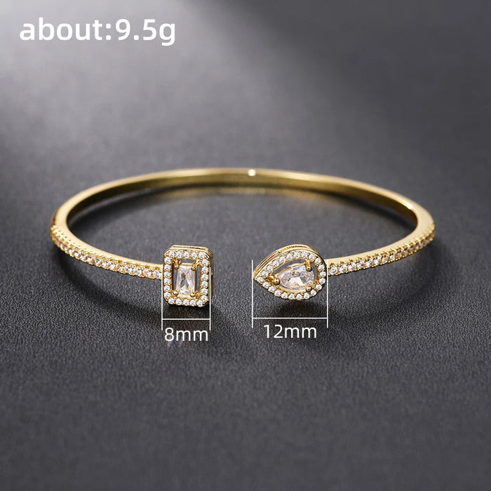 Huitan Trendy Luxury Women's Cuff Bracelet with Brilliant Cubic Zirconia