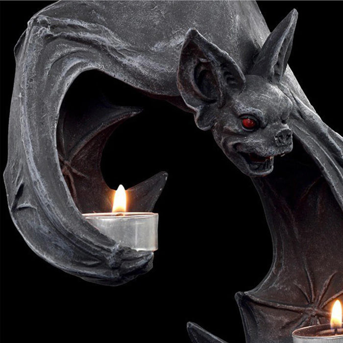 Bat Wall Tealight Holder,Black Resin Gothic Candle Holders,Unique Delicate Wall Sconce Decor,Home Accessory for Halloween