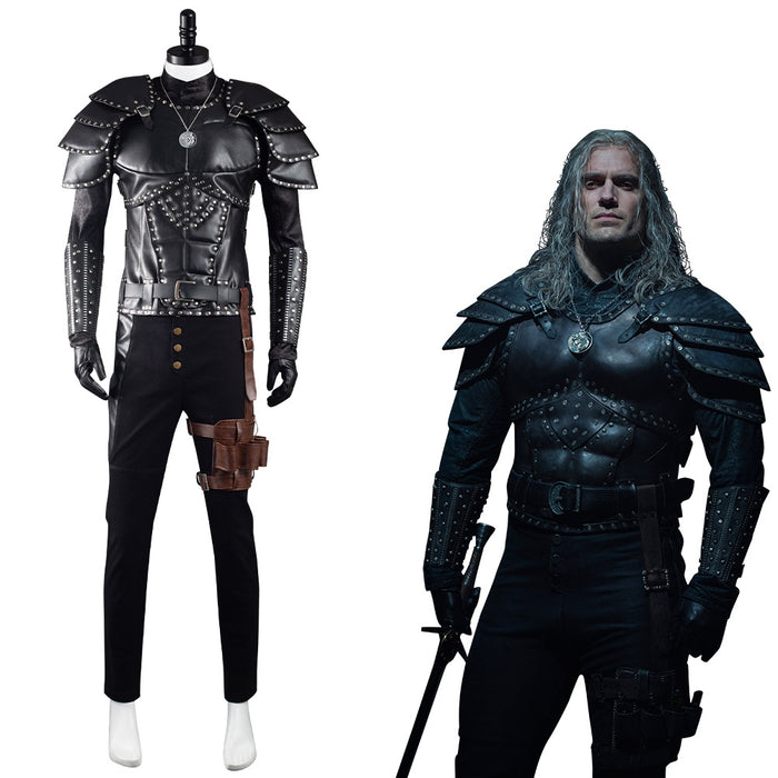 Geralt of Rivia Cosplay Men Witcher Costume Jacket Coat Pants Belt Cloak Outfit For Adult Male Fantasia Halloween Carnival Suit