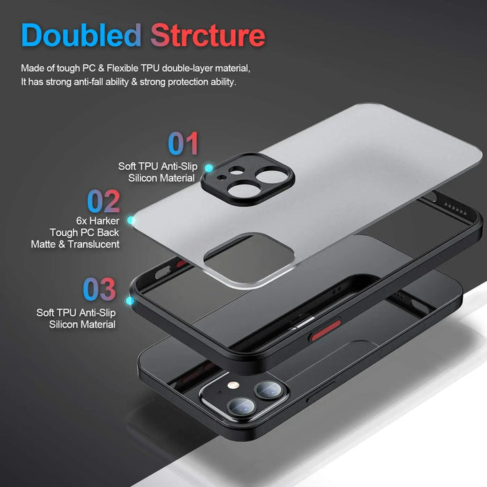 Cool One P-Piece Phone Case For iPhone 15 14 13 12 11 Pro Max mini Frosted Translucent Cover