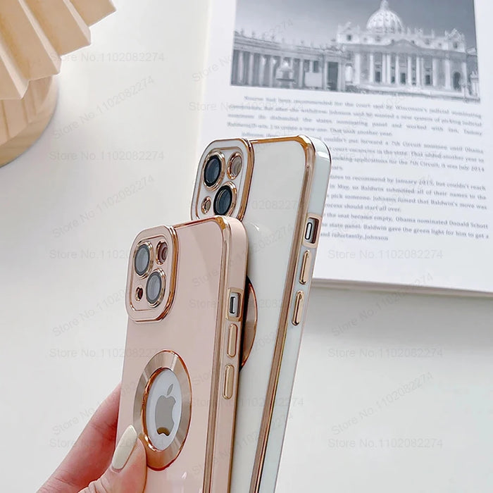 Luxury Fashion Plating Shockproof Phone Cases For iPhone 11 13 12 14 15 Pro Max Plus Silicone Protective Soft Cover Accessories