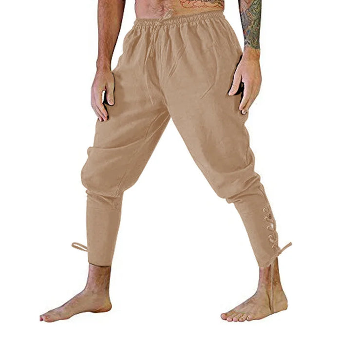 Medieval Pants Viking Pirate Costume For Men Women Pirate Trousers Lace Up Renaissance Pants  Brown Black Plus Size Halloween