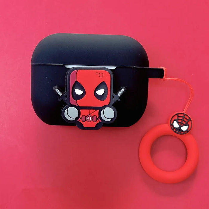 Cartoon Marvel Deadpool Earphone Case Cover For Airpods 4/Pro 2/3/1 2 Silicone Wireless Earbuds Protective Shell With Keychain