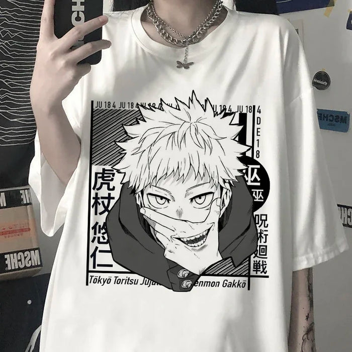 T-shirt Oversized Anime Women's T-shirts Jiu-Jitsu Kaisen T-shirt Unisex Top Graphic Y2k Cool Unisex T-shirt Male Goth Tops