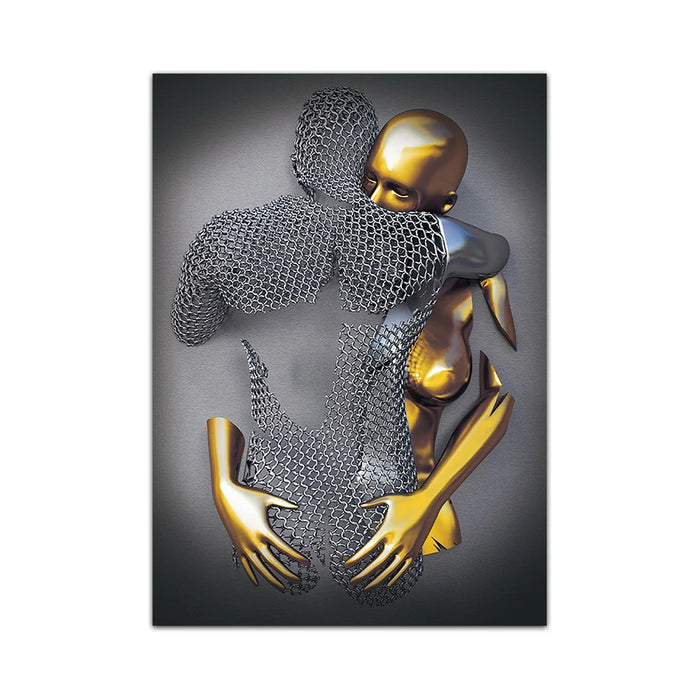 Modern Metal Figure Statue Art Canvas Painting Romantic Abstract Posters and Prints Wall Pictures for Living Room Home Decor