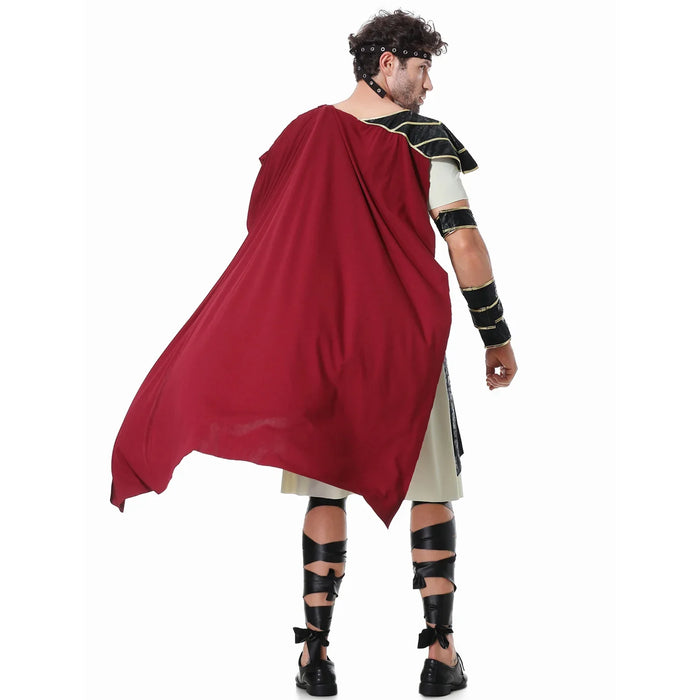 Medieval Cosplay Roman Royal Knight Warrior Costumes Halloween Carnival Dress Up for Men Adult European Gladiators Soldier Cloak