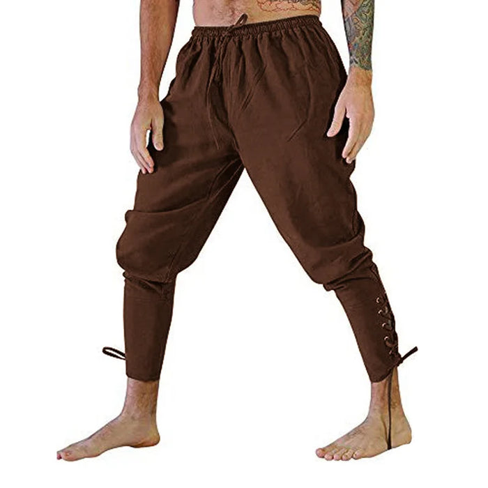 Medieval Pants Viking Pirate Costume For Men Women Pirate Trousers Lace Up Renaissance Pants  Brown Black Plus Size Halloween