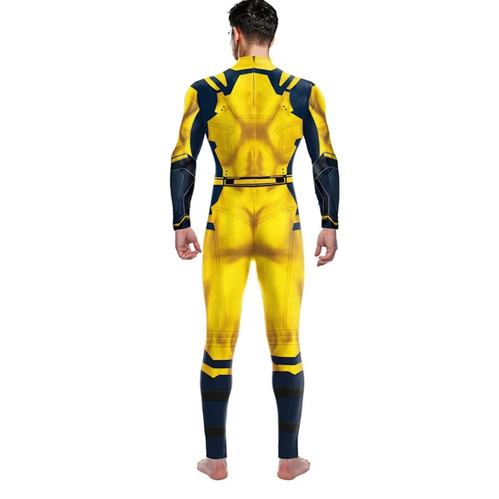 Superhero Wolverine Deadpool Halloween Costume for Adults Kids Three Claws Wolverine Spandex Zentai Superhero Bodysuit Jumpsuit