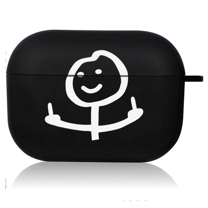 Creative Line Cute Black Airpod Cases Air Pro 3 for Airpods Pro 2 3rd Pods Gen Airpord Cover Cute Cartoon Simple Line Art Case