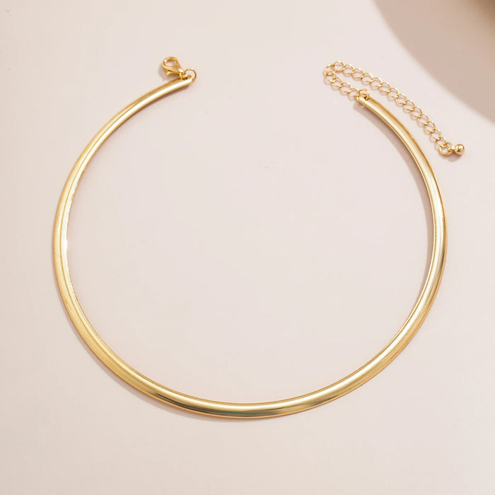 Elegant Simple Chunky Circle Torques Necklace for Women Trendy Choker Collar Fashion Jewelry on the Neck Accessories Female