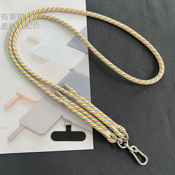 New Lanyard Silver Double Buckle Adjustable Wrist Hand Crossbody Strap Cord Hang Mobile Cell Phone Shoulder Chain Key Rope