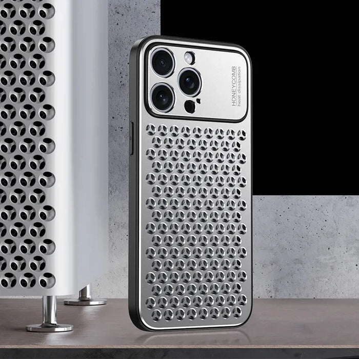 Aluminum Alloy Phone Case For iPhone 15 14 13 Pro Max Metal Breathable Back Cover