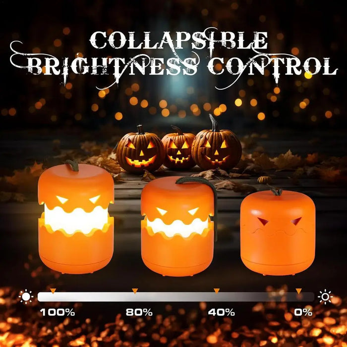 Jack O Lantern Lightweight Foldable Pumpkin Night Light Portable Halloween Decorations 360 Degree Beam Angle Pumpkin Decorations