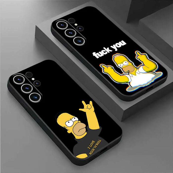 TPU Soft Phone Case for Samsung Galaxy S20 S21 FE S21 5G S22 Plus S24 Ultra S23 Ultra S23 Cases Disney Funny Simpsons Cover