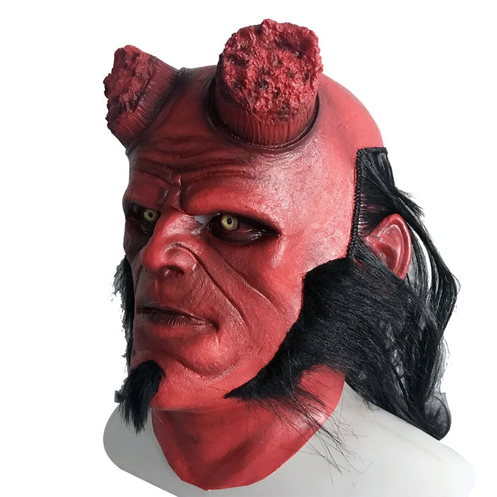 Movie Hellboy Mask Cosplay Rise of the Blood Mask Queen Ox Horn Mask Adult Gloves Latex Hand Gauntlet Halloween Party Props