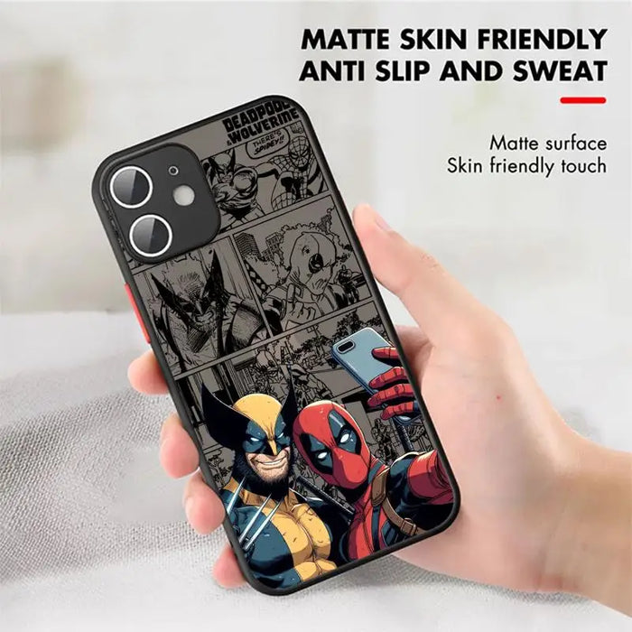 Marvel Deadpool And Wolverine Clear Matte Phone Case for Apple iPhone 16 15 14 13 12 pro Max