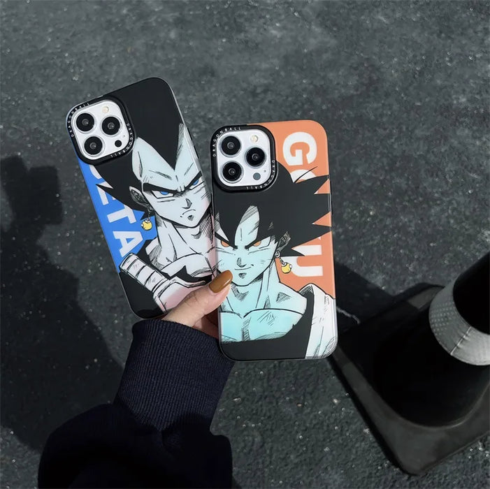 Luxury Cute Japan Anime Z Gokus Laser Phone Case For iPhone 15 14 13 12 11 Pro Max Cartoon Couple Anti-drop Bumper Back Cover