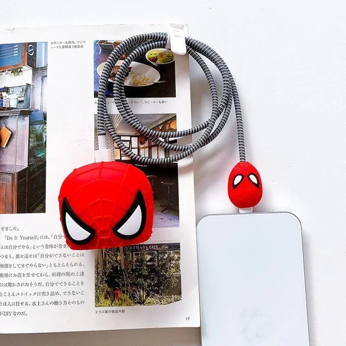 4Pcs/Set  Cute 3D Cartoon Set Cable Protector for iPhone / iPad 18W/20W Charger Case Phone Wire Cord Organizers