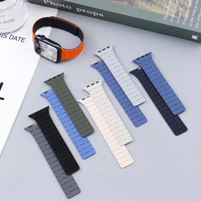 Silicone Magnetic Strap for Apple Watch Band Ultra 2 49mm 44mm 40mm S10 46mm 42mm 41mm 45mm Bracelet IWatch Series 9 8 7 6 SE 5