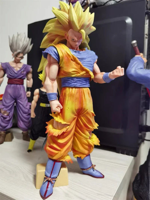 New 32cm Dragon Ball Z Goku action Figure Ssj3 Dbz Super Saiyan 3 Anime Figures Pvc Statue Action Figurine Models Halloween Gift Toys